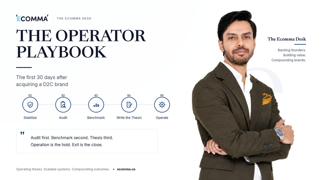 The Operator Playbook: the first 30 days after acquiring a D2C brand